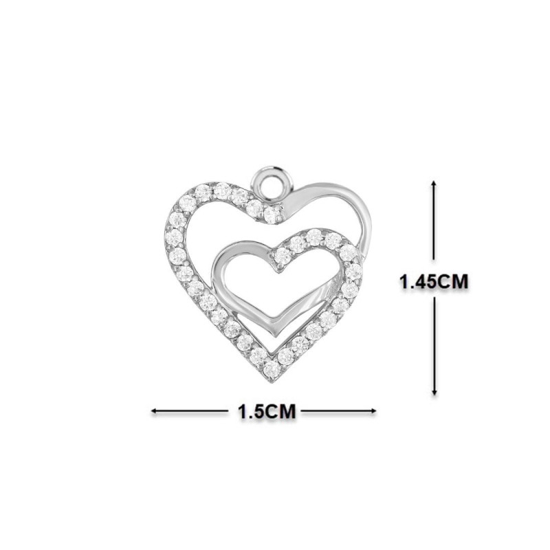 Cubic Zirconia Heart Necklace CUZ-RDN-56.