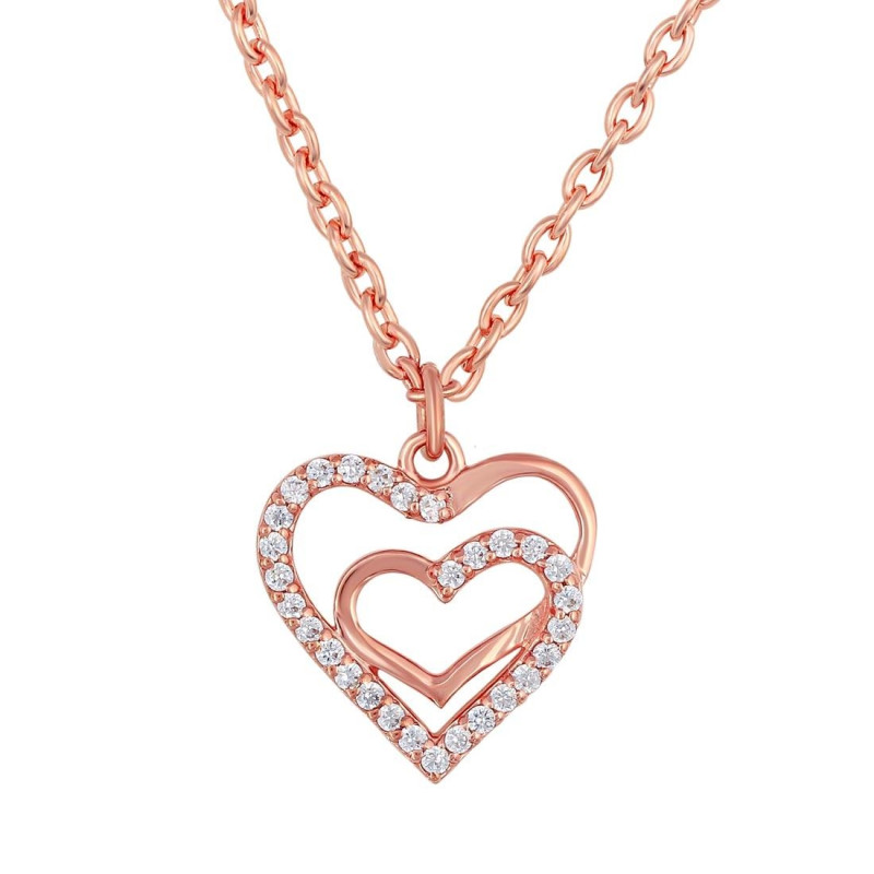 Cubic Zirconia Heart Necklace CUZ-RDN-56.