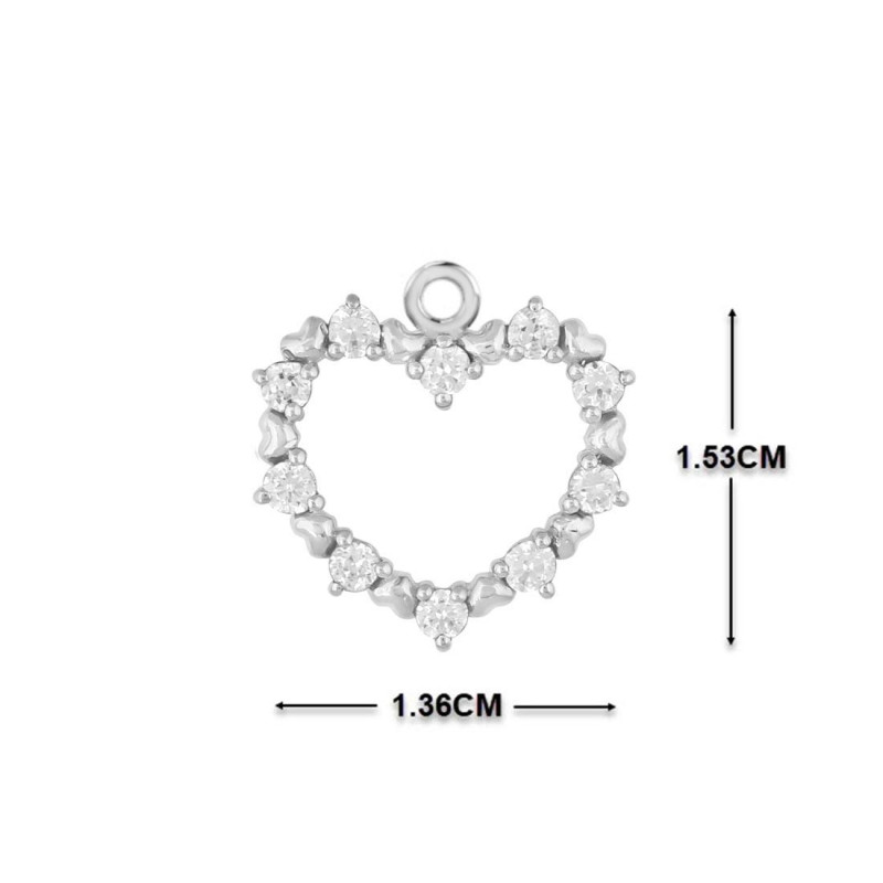 Cubic Zirconia Heart Necklace CUZ-RDN-63.