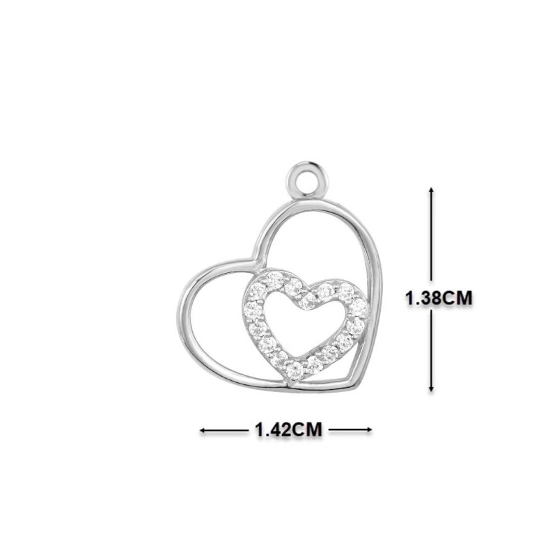 Cubic Zirconia Heart Necklace CUZ-RDN-64.