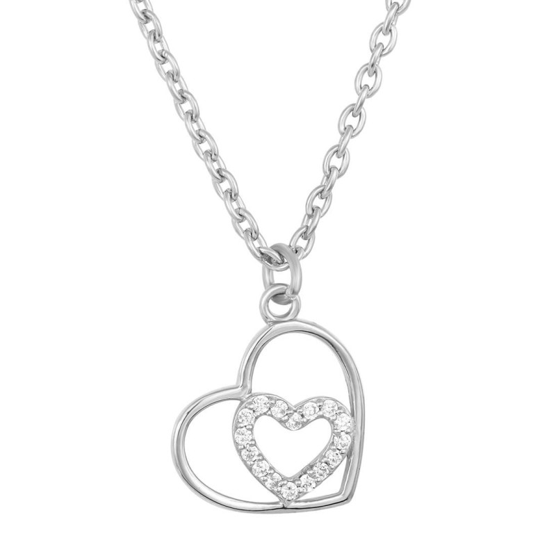 Cubic Zirconia Heart Necklace CUZ-RDN-64.