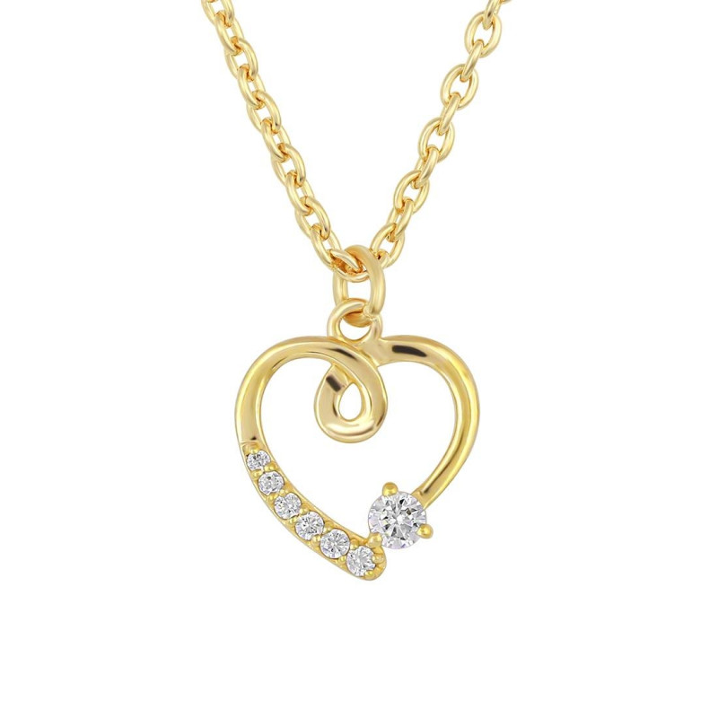 Cubic Zirconia Heart Necklace CUZ-RDN-66.