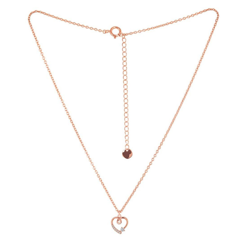 Cubic Zirconia Heart Necklace CUZ-RDN-66.