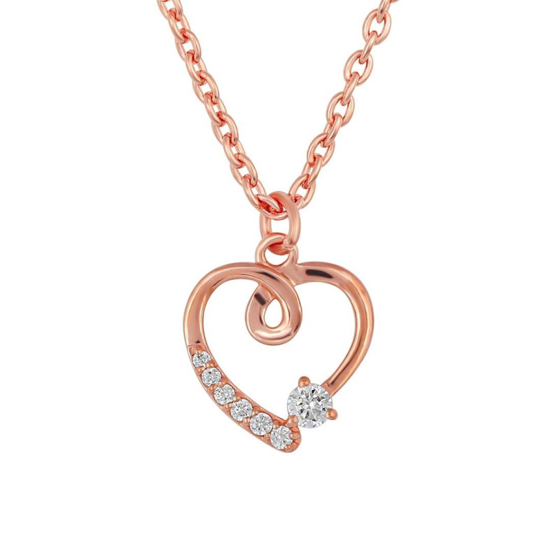 Cubic Zirconia Heart Necklace CUZ-RDN-66.