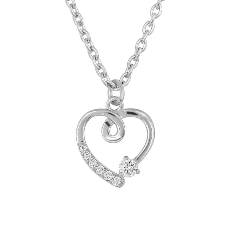 Cubic Zirconia Heart Necklace CUZ-RDN-66.