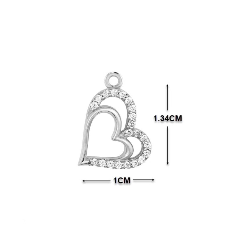 Cubic Zirconia Heart Necklace CUZ-RDN-81.