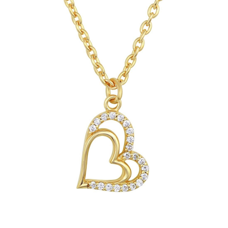 Cubic Zirconia Heart Necklace CUZ-RDN-81.