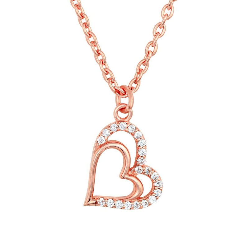 Cubic Zirconia Heart Necklace CUZ-RDN-81.