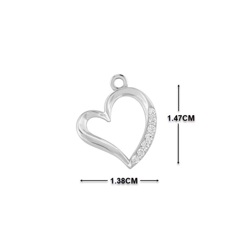 Cubic Zirconia Heart Necklace CUZ-RDN-82.