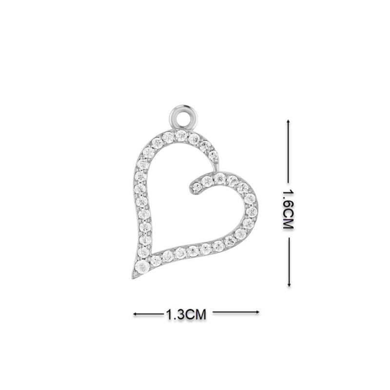 Cubic Zirconia Heart Necklace CUZ-RDN-84.