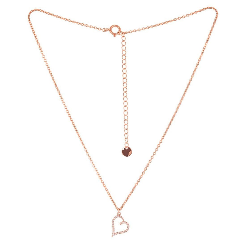 Cubic Zirconia Heart Necklace CUZ-RDN-84.