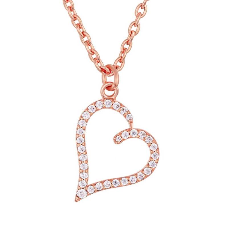 Cubic Zirconia Heart Necklace CUZ-RDN-84.