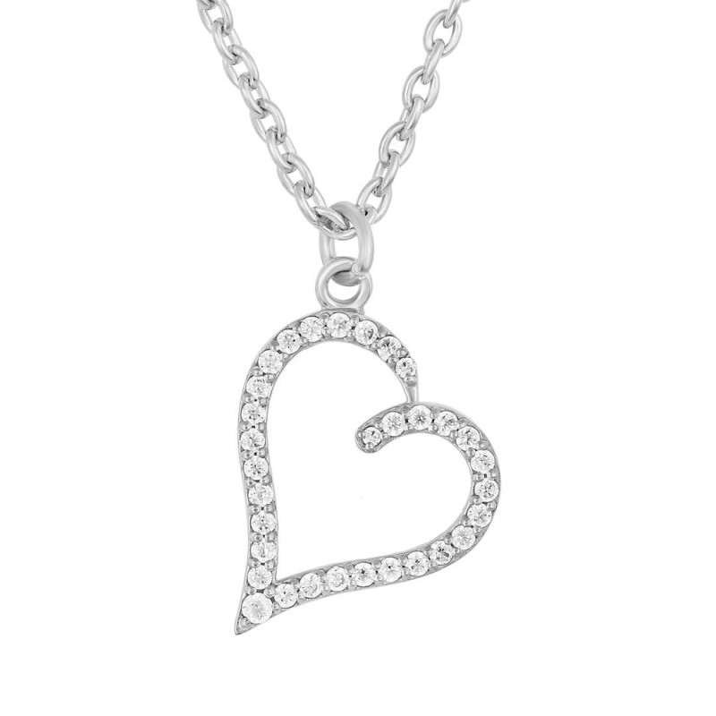 Cubic Zirconia Heart Necklace CUZ-RDN-84.