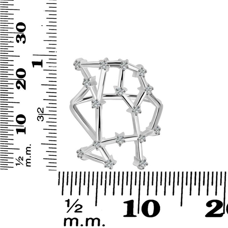 Gemini Zodiac Star Constellation With Cubic Zirconia Ring CUZ-RDR-1958.