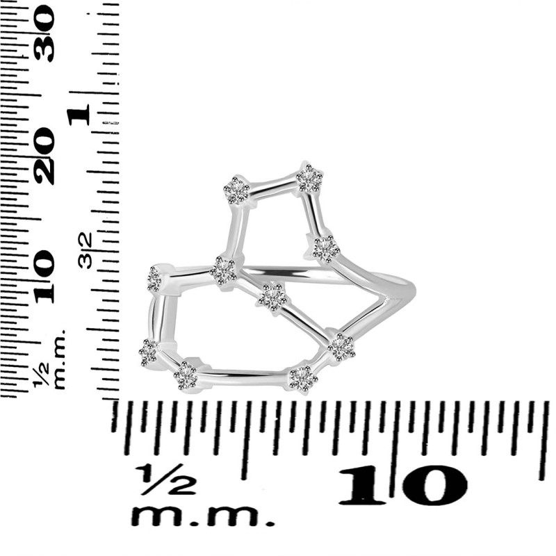 Leo Zodiac Star Constellation With Cubic Zirconia Ring CUZ-RDR-2040.