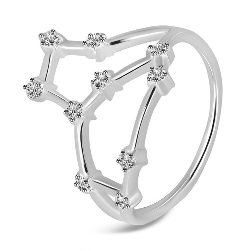 Leo Zodiac Star Constellation With Cubic Zirconia Ring CUZ-RDR-2040.