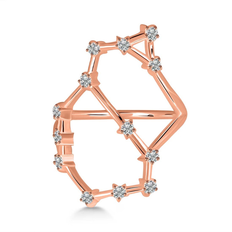 Sagittarius Zodiac Star Constellation With Cubic Zirconia Ring CUZ-RDR-2042.