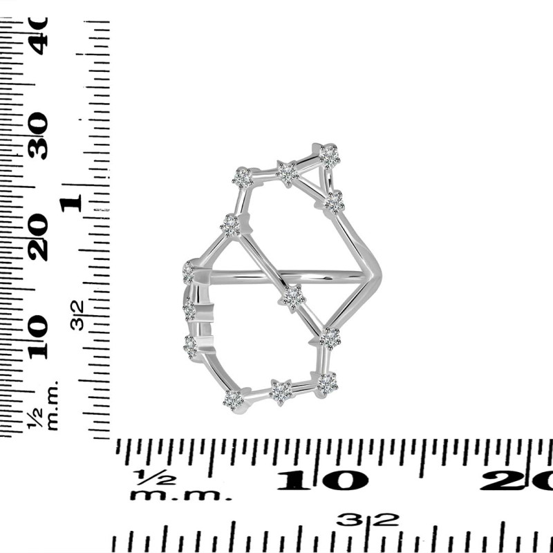 Sagittarius Zodiac Star Constellation With Cubic Zirconia Ring CUZ-RDR-2042.
