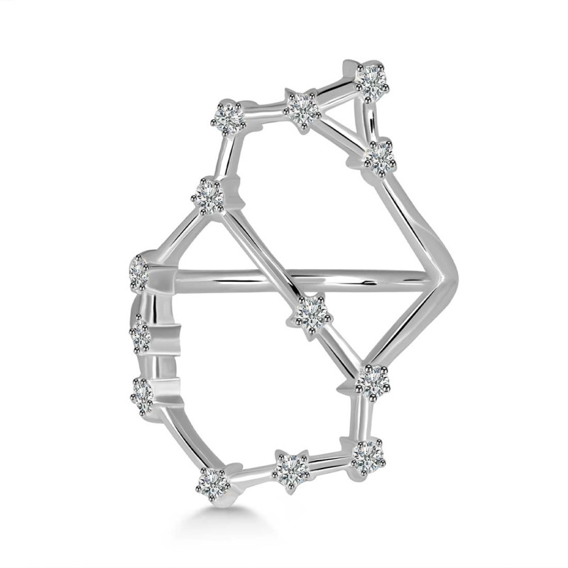 Sagittarius Zodiac Star Constellation With Cubic Zirconia Ring CUZ-RDR-2042.