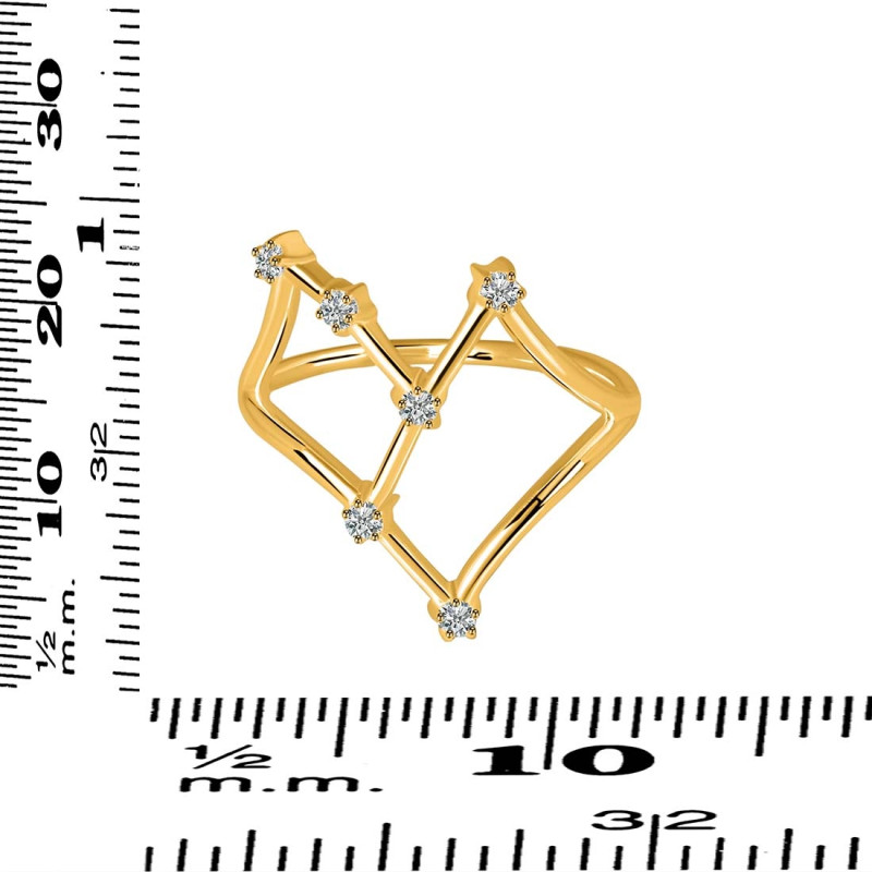 Cancer Zodiac Star Constellation With Cubic Zirconia Ring CUZ-RDR-2043.