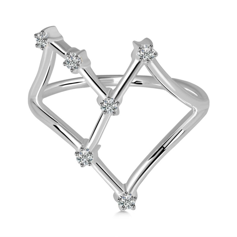 Cancer Zodiac Star Constellation With Cubic Zirconia Ring CUZ-RDR-2043.