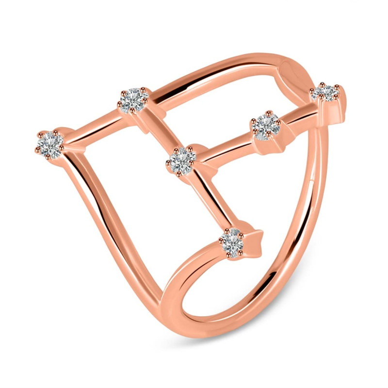 Cancer Zodiac Star Constellation With Cubic Zirconia Ring CUZ-RDR-2043.