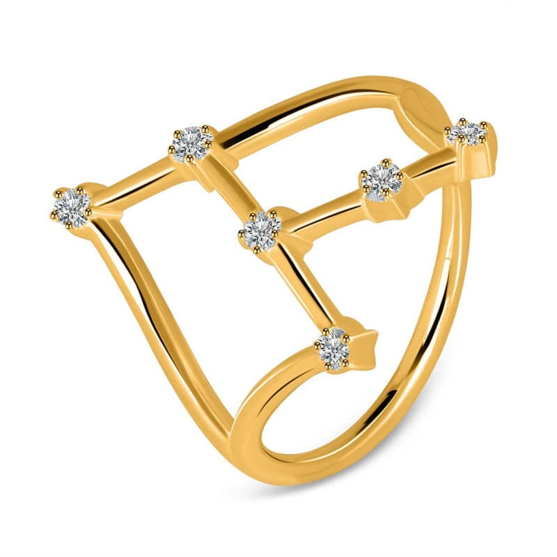 Cancer Zodiac Star Constellation With Cubic Zirconia Ring CUZ-RDR-2043.