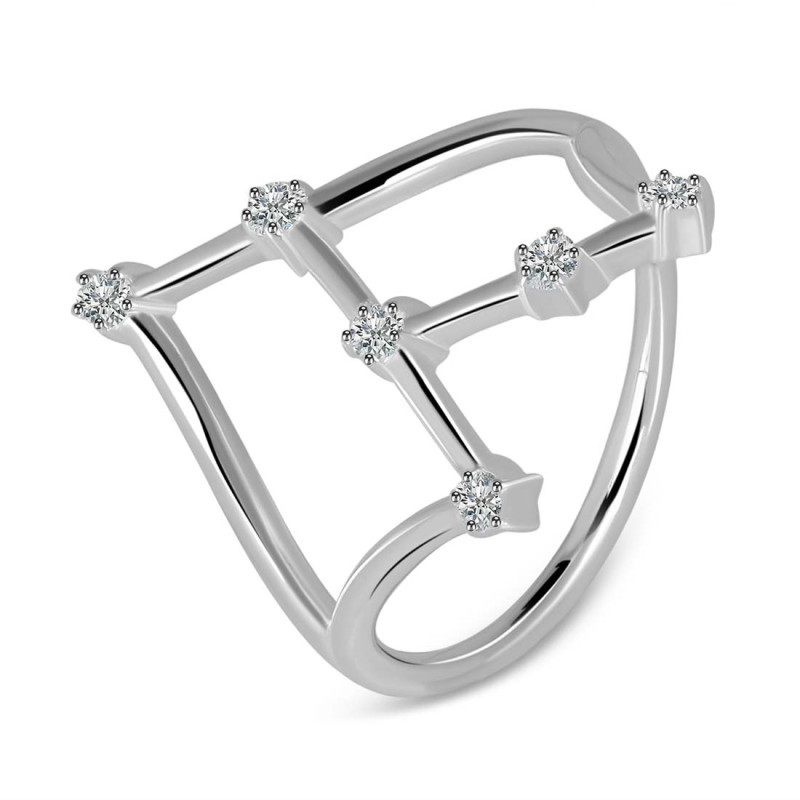 Cancer Zodiac Star Constellation With Cubic Zirconia Ring CUZ-RDR-2043.