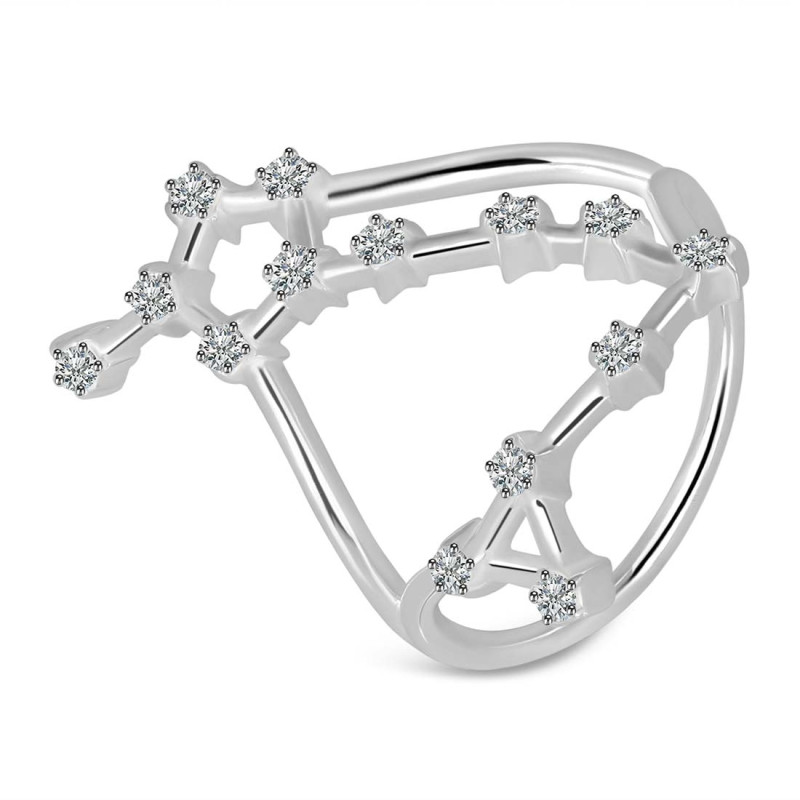 Pisces Zodiac Star Constellation With Cubic Zirconia Ring CUZ-RDR-2045.