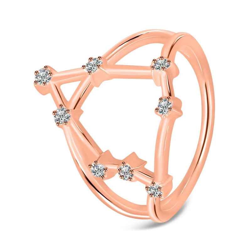 Capricorn Zodiac Star Constellation With Cubic Zirconia Ring CUZ-RDR-2047.