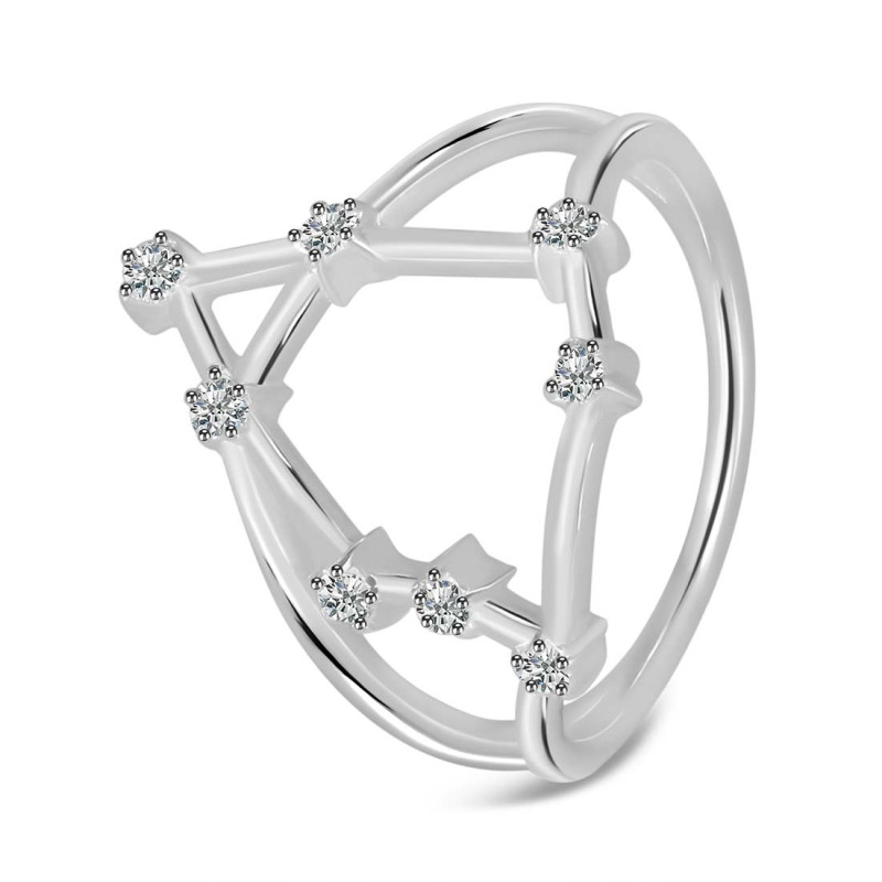 Capricorn Zodiac Star Constellation With Cubic Zirconia Ring CUZ-RDR-2047.