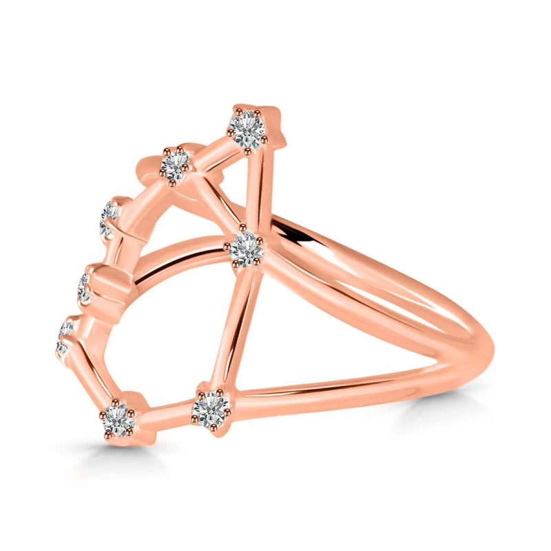 Capricorn Zodiac Star Constellation With Cubic Zirconia Ring CUZ-RDR-2047.