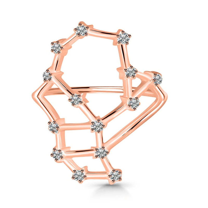 Scorpio Zodiac Star Constellation With Cubic Zirconia Ring CUZ-RDR-2048.