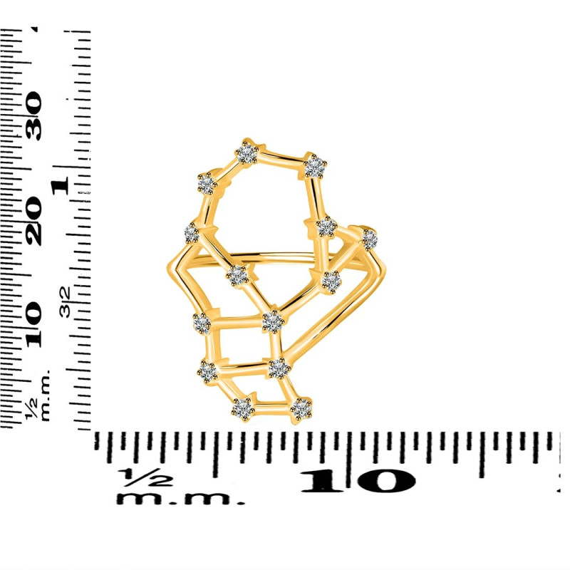 Scorpio Zodiac Star Constellation With Cubic Zirconia Ring CUZ-RDR-2048.