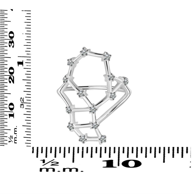 Scorpio Zodiac Star Constellation With Cubic Zirconia Ring CUZ-RDR-2048.