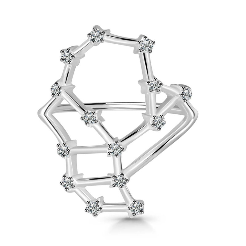 Scorpio Zodiac Star Constellation With Cubic Zirconia Ring CUZ-RDR-2048.