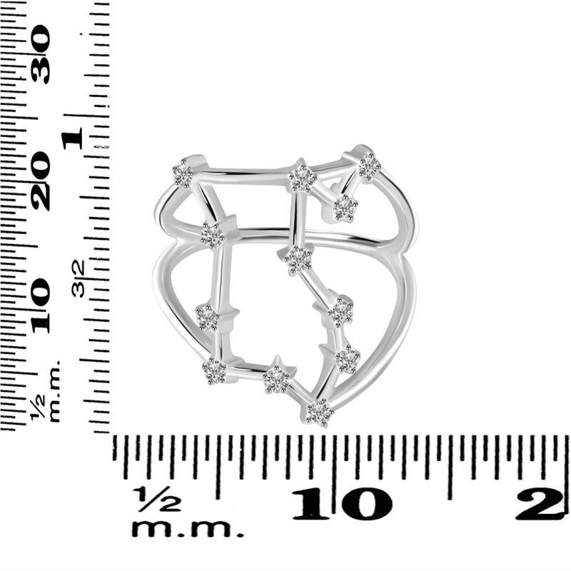 Libra Zodiac Star Constellation With Cubic Zirconia Ring CUZ-RDR-2049.