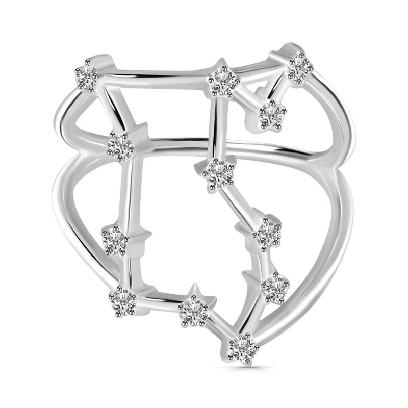 Libra Zodiac Star Constellation With Cubic Zirconia Ring CUZ-RDR-2049.