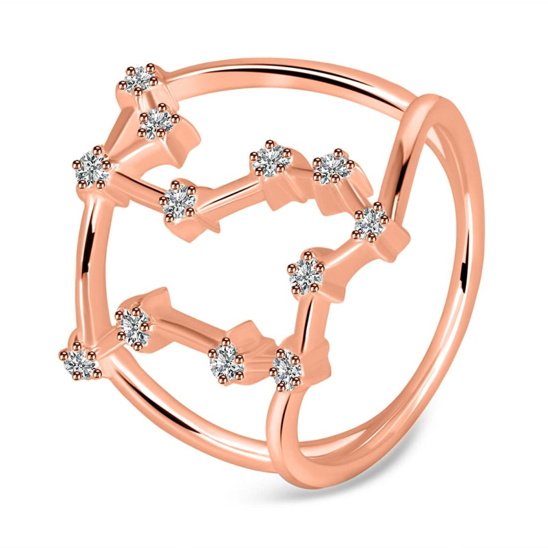 Libra Zodiac Star Constellation With Cubic Zirconia Ring CUZ-RDR-2049.