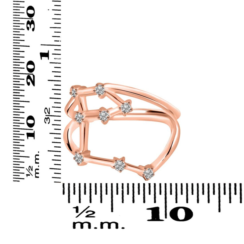 Aries Zodiac Star Constellation With Cubic Zirconia Ring CUZ-RDR-2050.