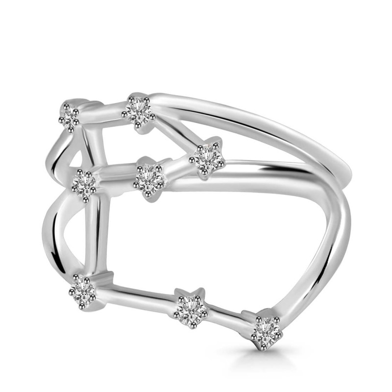 Aries Zodiac Star Constellation With Cubic Zirconia Ring CUZ-RDR-2050.