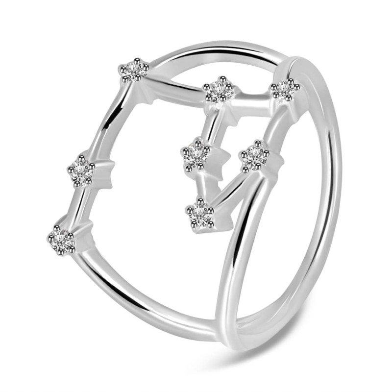 Aries Zodiac Star Constellation With Cubic Zirconia Ring CUZ-RDR-2050.