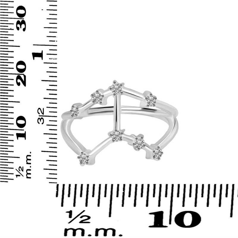 Taurus Zodiac Star Constellation With Cubic Zirconia Ring CUZ-RDR-2051.
