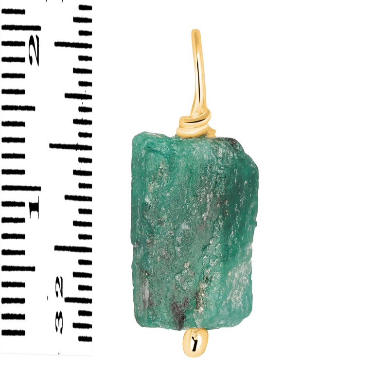 Emerald Raw Crystal Drill Pendant EMD-RCYP-7
