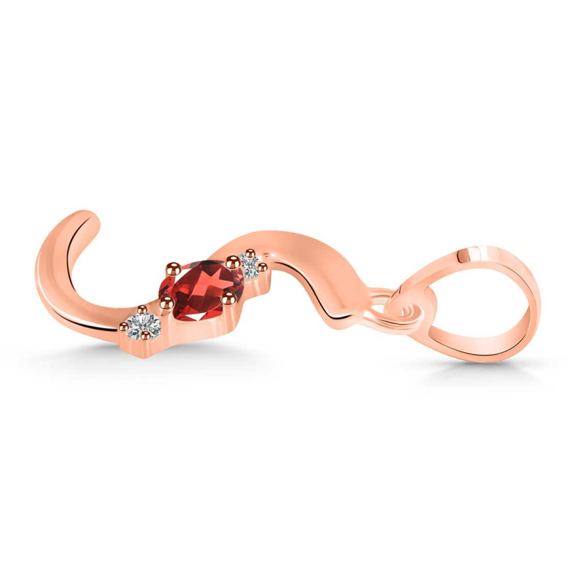 Garnet & White Topaz Alphabet S Pendant GAR-RDA-19.