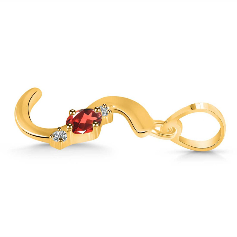 Garnet & White Topaz Alphabet S Pendant GAR-RDA-19.