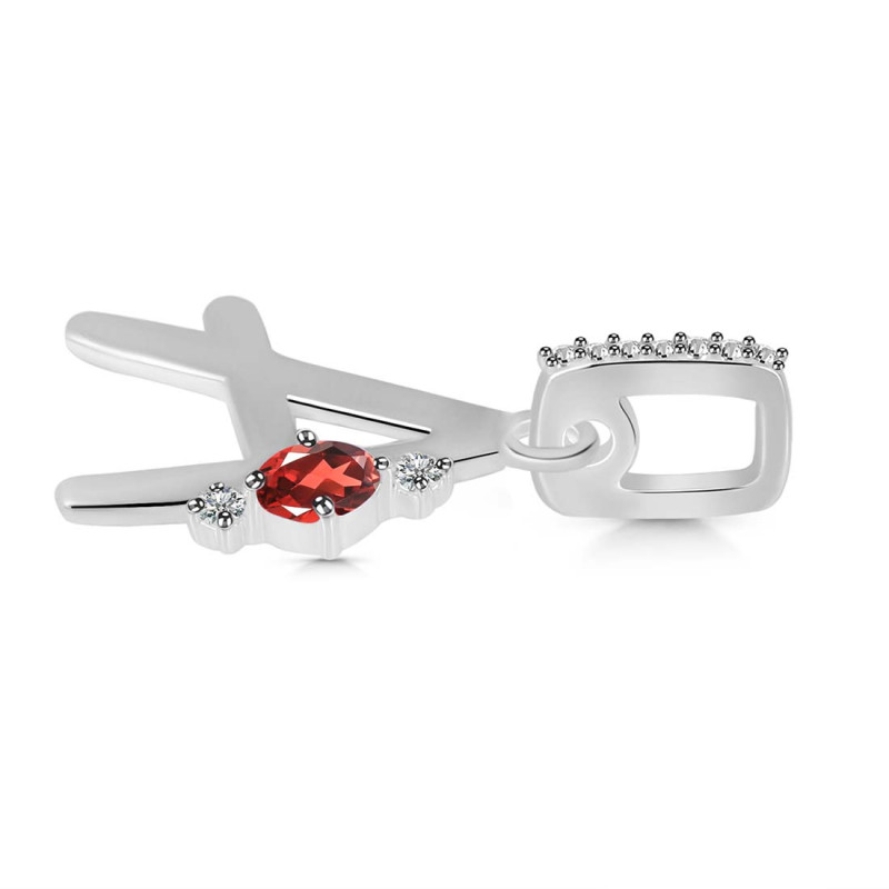 Garnet & White Topaz Alphabet A Pendant