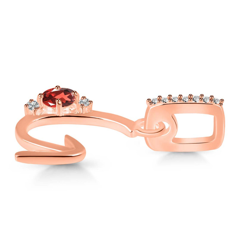 Garnet & White Topaz Alphabet G Pendant GAR-RDA-33.