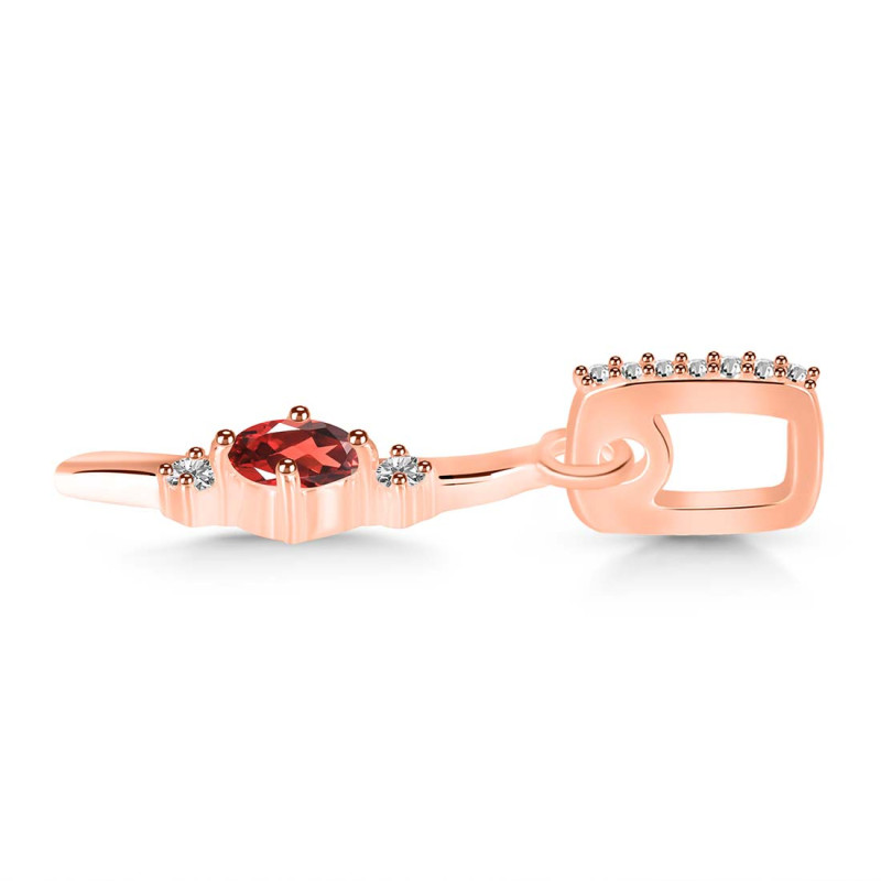 Garnet & White Topaz Alphabet I Pendant GAR-RDA-35.