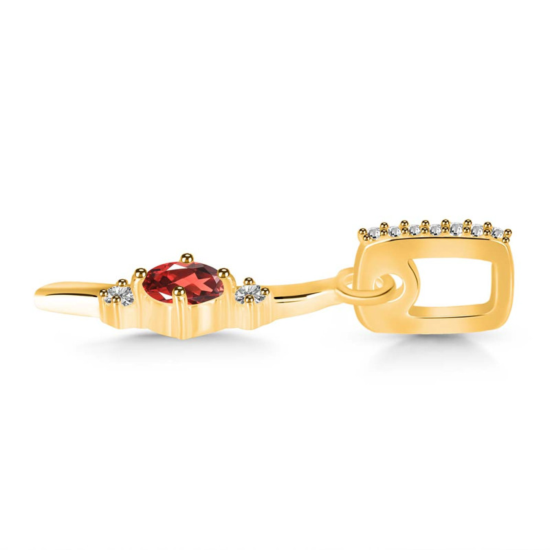 Garnet & White Topaz Alphabet I Pendant GAR-RDA-35.